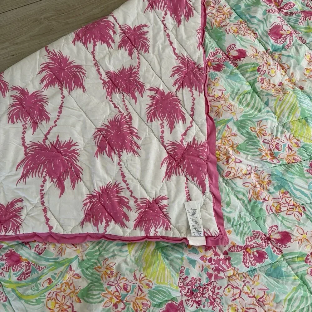 Lilly Pulitzer x Pottery Barn Teen Orchid Reversible Quilt Full / Queen